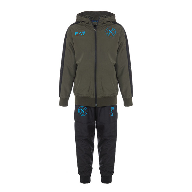SSC Napoli Olive Night Nylon Tracksuit with Cap for Kids 2024/2025