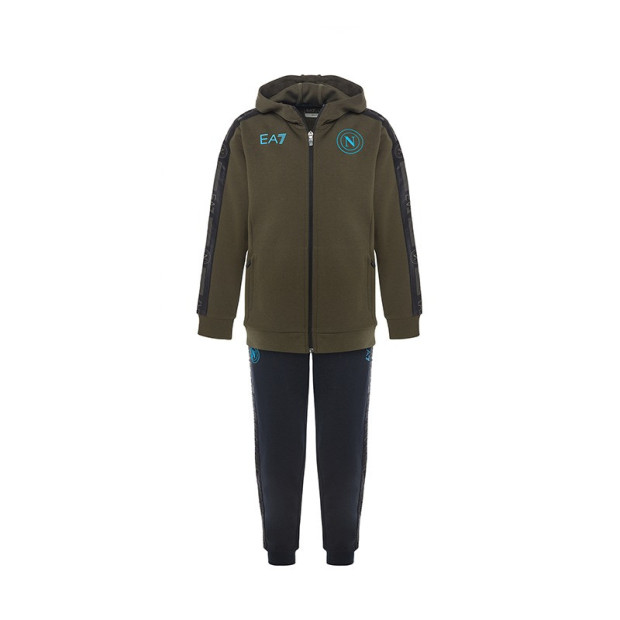 SSC Napoli Olive Night Interlock Tracksuit with Cap for Kids 2024/2025