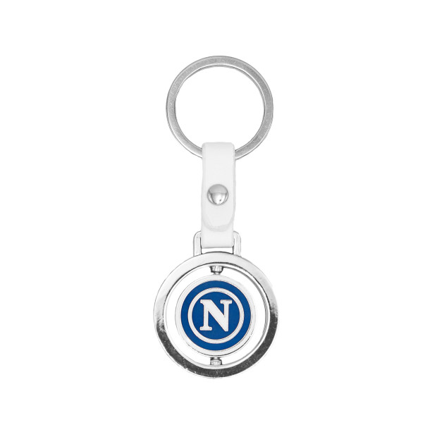 SSC Napoli Portachiavi Logo Girevole Blu/Bianco