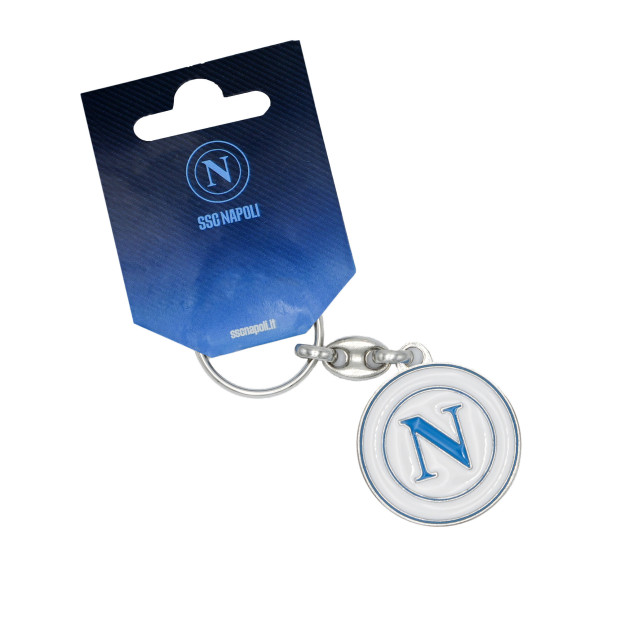 SSC Napoli Portachiavi in Metallo Logo Bianco