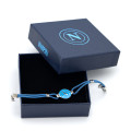 SSC Napoli Sky Blue Cord and Steel Bracelet