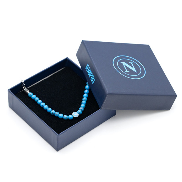 SSC Napoli Bracciale Azzurro con Pietre Naturali