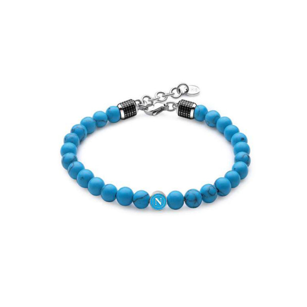 SSC Napoli Bracciale Azzurro con Pietre Naturali