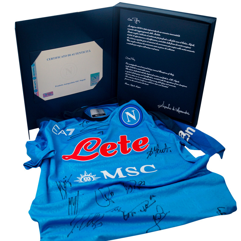 SSC Napoli Autographed 2022/2023 Home Match Shirt in Premium Box