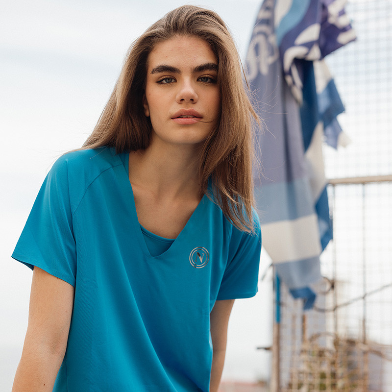 SSC Napoli T Shirt Donna Azzurra