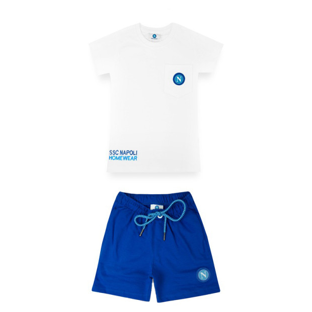 SSC Napoli Completo T-Shirt e Shorts Bianco JR